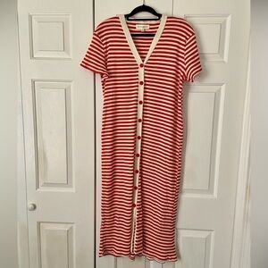 Brass & Roe Textured Button Down Maxi Dress 🍒